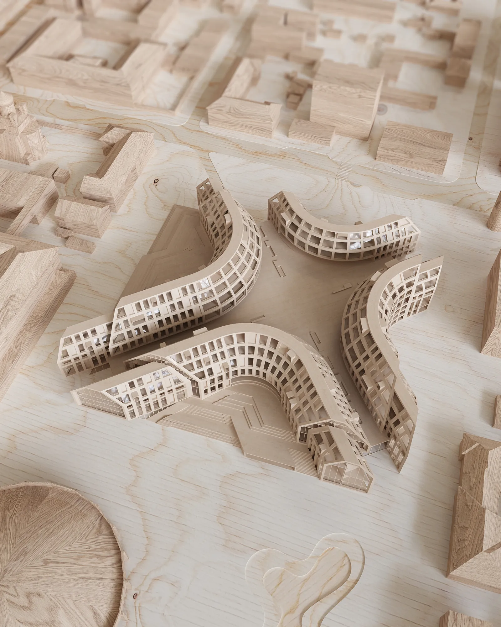 Physical model for The Dual Square, Brest, Belarus.